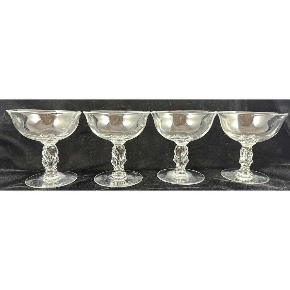 Heisey Glass Waverly Champagne/Tall Sherbet 5019 4" Set Of 4